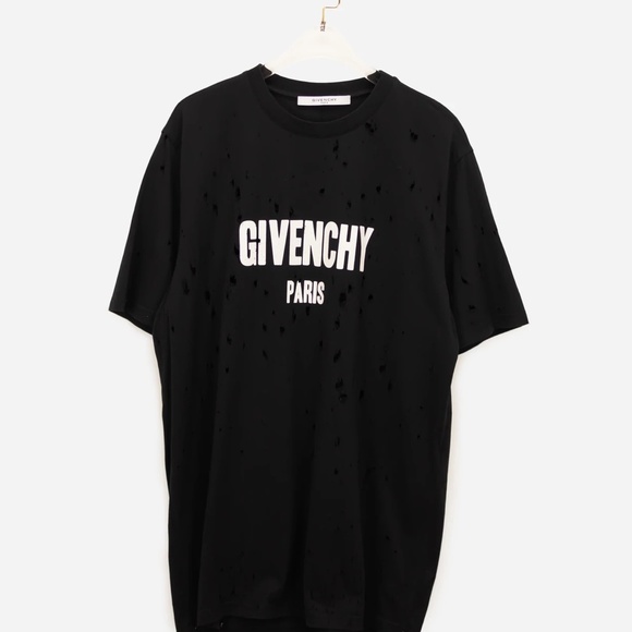 GIVENCHY  Black and White Logo Printed Cotton T-Shirt Size XS - Picture 1 of 3
